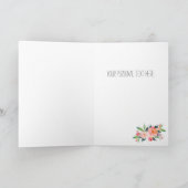 ピンクの水彩フローラ カード (内部)