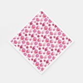 ピンクの水彩フローラ スタンダードランチョンナプキン (角)