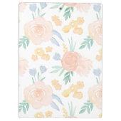 ピンクの水彩フローラ パーソナライズされた クリップボード (裏面)