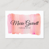 ピンクの水彩ブラシストローク 予約カード (裏面)