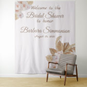 ピンクの水彩ボヘミアンパンパスグラス ウェディング タペストリー (インサイチュ)