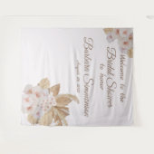 ピンクの水彩ボホパンパスグラス ウェディング タペストリー (正面(横))