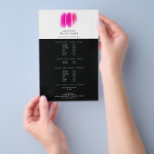 ピンクの水彩メイクアップアーティストの色見本 チラシ (ハンドル)