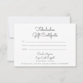 ピンクの水彩メイクアップアーティスト ギフト券 (裏面)