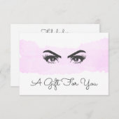 ピンクの水彩メイクアップアーティスト ギフト券 (正面/裏面)