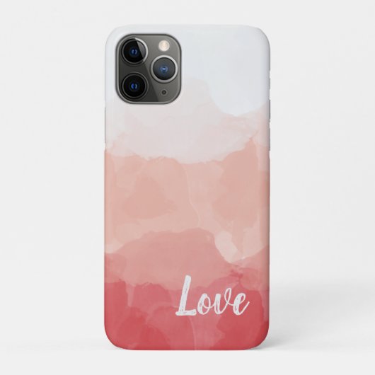 ピンクの水彩ラブ Case-Mate iPhoneケース (裏)