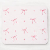 ピンクの水彩リボン マウスパッド (正面)