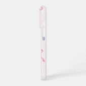 ピンクの水彩リボン iPhoneケース (左側面)