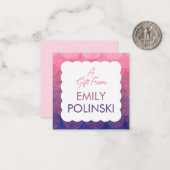 ピンクの水彩レースガールのギフト同封カード ノートカード (正面/裏面インサイチュ)