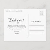 ピンクの水彩ローズ ベビーシャワー お礼 ポストカード (裏面)