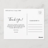 ピンクの水彩ローズ ベビーシャワー お礼 ポストカード (裏面)