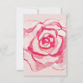 ピンクの水彩ローズ | 結婚式の披露宴案内 招待状 (裏面)
