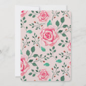 ピンクの水彩ローズ | 結婚式 招待状 (裏面)