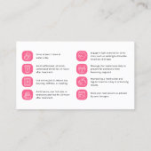 ピンクの水彩体スカルプト前/ポストトリートメント 名刺 (裏面)