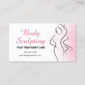 ピンクの水彩体スカルプト前/ポストトリートメント 名刺 (正面)
