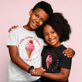 ピンクの水彩全国いちごアイスクリームの日 Tシャツ