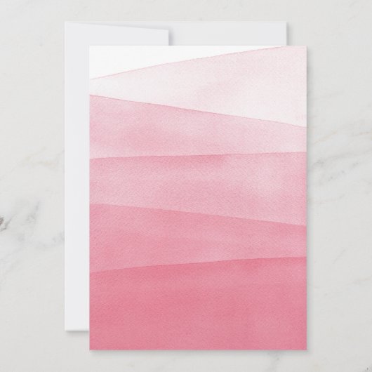 ピンクの水彩写真コラージュ卒業 案内状 (裏面)