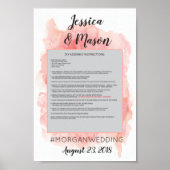 ピンクの水彩写真プロップポスターフレーム ポスター (正面)