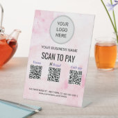 ピンクの水彩台座サイン 台座サイン (インサイチュ)