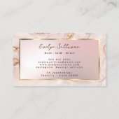 ピンクの水彩大理石の名刺 名刺 (裏面)