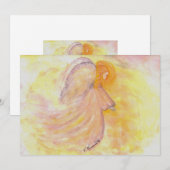 ピンクの水彩天使 (正面/裏面)