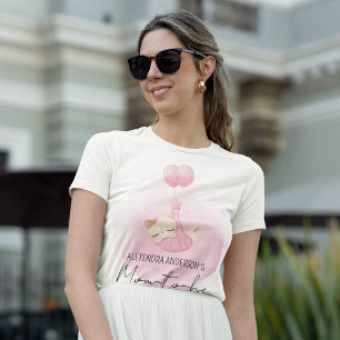 ピンクの水彩子猫ママへ Tシャツ