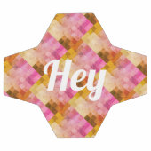 ピンクの水彩幾何学模様のサッカーボール サッカーボール (フラット)