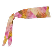 ピンクの水彩幾何学模様 タイヘッドバンド (回転270)