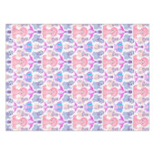 ピンクの水彩恐竜誕生日ベビーシャワー テーブルクロス (正面(横))