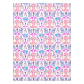 ピンクの水彩恐竜誕生日ベビーシャワー テーブルクロス (正面)