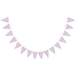 ピンクの水彩恐竜誕生日ベビーシャワー バンティングフラッグ