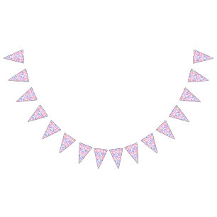 ピンクの水彩恐竜誕生日ベビーシャワー バンティングフラッグ