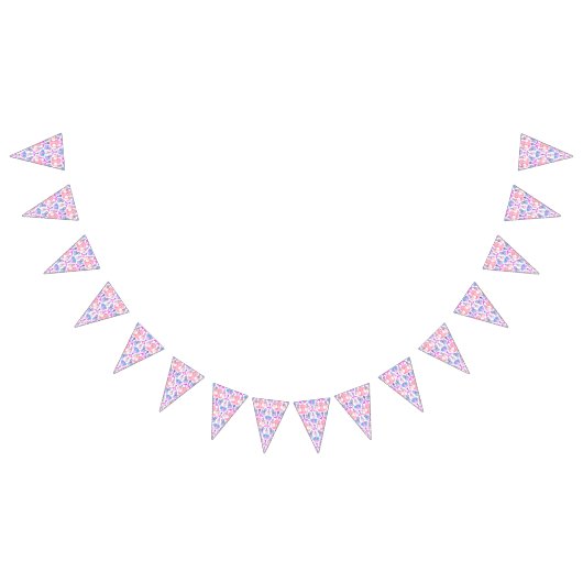 ピンクの水彩恐竜誕生日ベビーシャワー バンティングフラッグ (全)