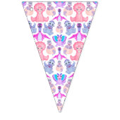 ピンクの水彩恐竜誕生日ベビーシャワー バンティングフラッグ (第2の旗)