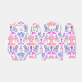 ピンクの水彩恐竜誕生日ベビーシャワー フェイバーボックス (折り畳みなし)