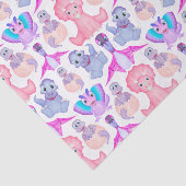 ピンクの水彩恐竜誕生日ベビーシャワー 薄葉紙 (詳細)