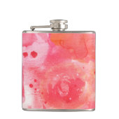 ピンクの水彩抽象芸術 フラスク (正面)
