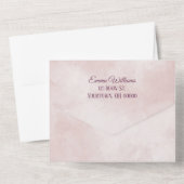 ピンクの水彩抽象 オールインワン招待状 (裏面)