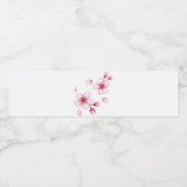 ピンクの水彩桜パターン ペットボトルラベル (シングルラベル)