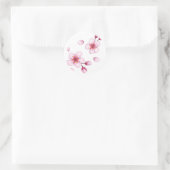 ピンクの水彩桜パターン ラウンドシール (バッグ)