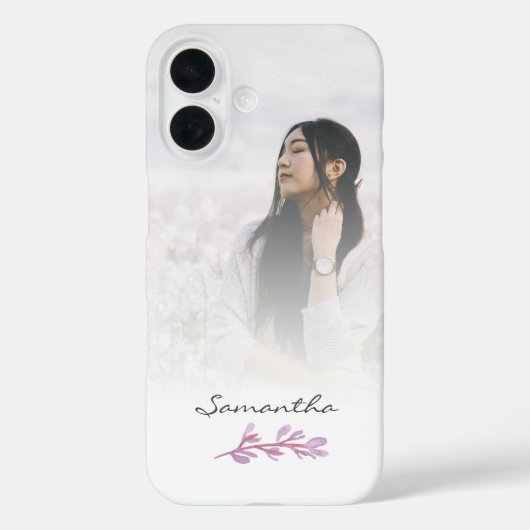 ピンクの水彩植物写真の思い出 Case-Mate iPhoneケース (裏面)