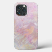 ピンクの水彩植物画に隠れた小鳥 Case-Mate iPhoneケース (裏面)