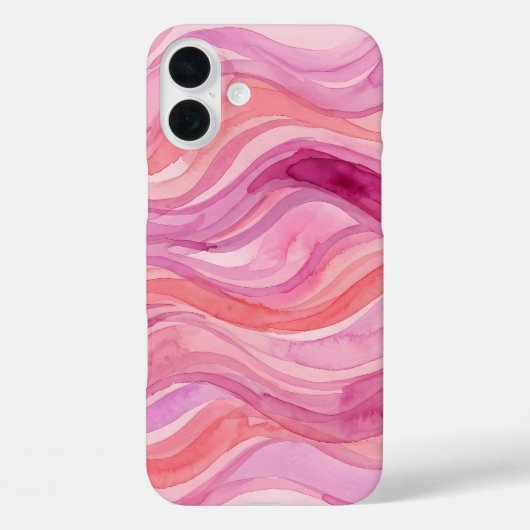 ピンクの水彩波パターン Case-Mate iPhoneケース (裏面)