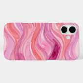 ピンクの水彩波パターン Case-Mate iPhoneケース (裏面 (横))