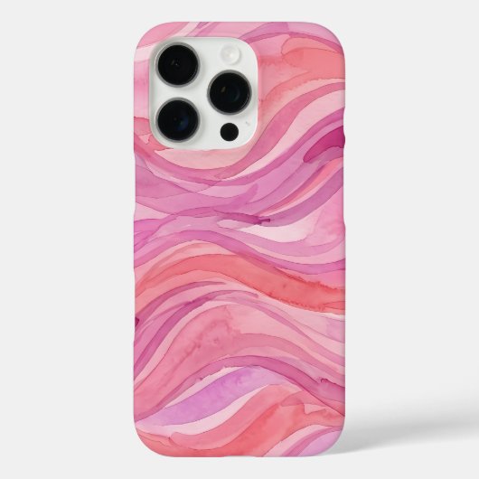 ピンクの水彩波パターン Case-Mate iPhoneケース (裏面)