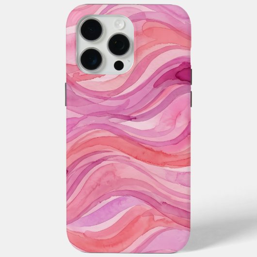 ピンクの水彩波パターン Case-Mate iPhoneケース (裏面)