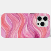 ピンクの水彩波パターン Case-Mate iPhoneケース (裏面 (横))