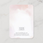 ピンクの水彩洗浄イヤリングジュエリー表示 名刺 (裏面)