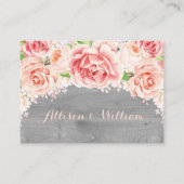 ピンクの水彩灰色の木の場所の設定カード プレイスカード (裏面)