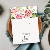 ピンクの水彩牡丹フローラロゴイヤリングディスプレイ 名刺